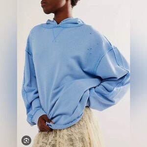 NWOT Free people every day hoodie large blue